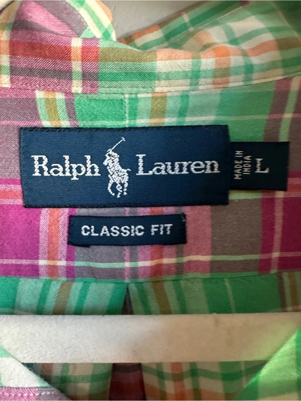 Polo Ralph Lauren Plaid Button Up Shirt Classic Fit Cotton Prep Ivy Mens Large